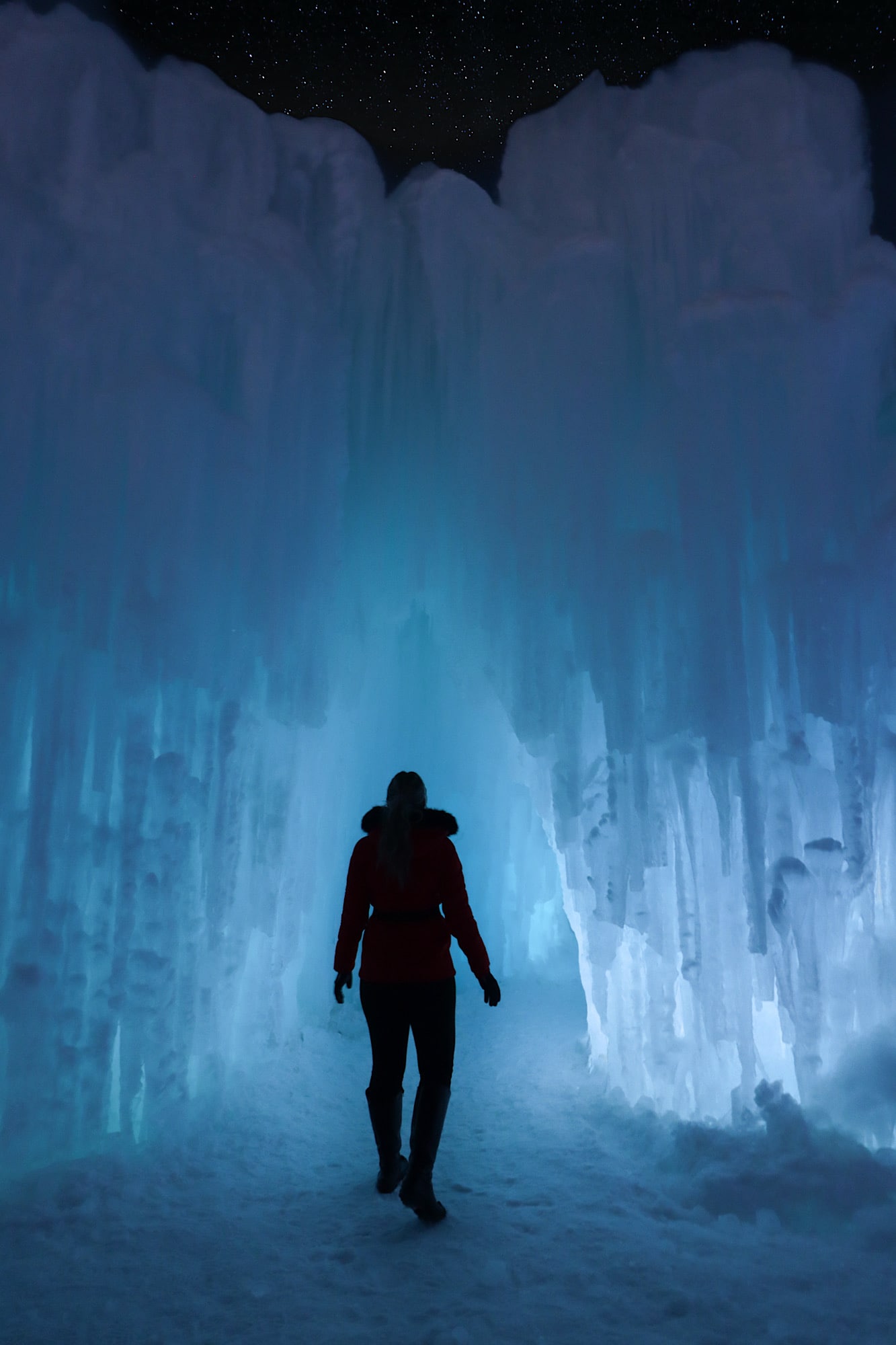 ice castles at night